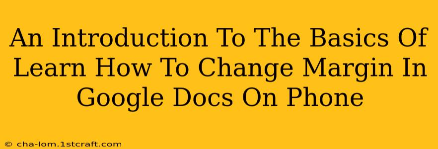 An Introduction To The Basics Of Learn How To Change Margin In Google Docs On Phone