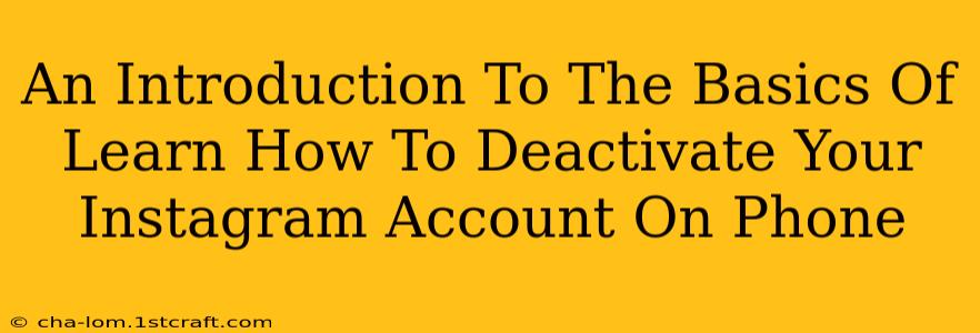 An Introduction To The Basics Of Learn How To Deactivate Your Instagram Account On Phone