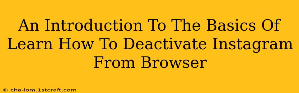 An Introduction To The Basics Of Learn How To Deactivate Instagram From Browser