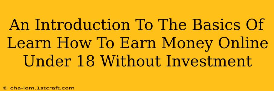 An Introduction To The Basics Of Learn How To Earn Money Online Under 18 Without Investment