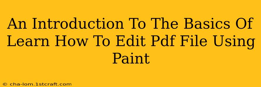 An Introduction To The Basics Of Learn How To Edit Pdf File Using Paint