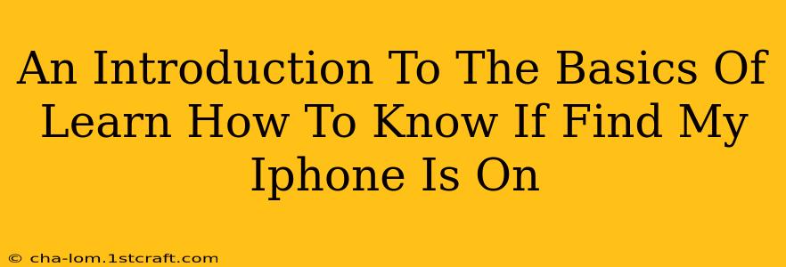 An Introduction To The Basics Of Learn How To Know If Find My Iphone Is On