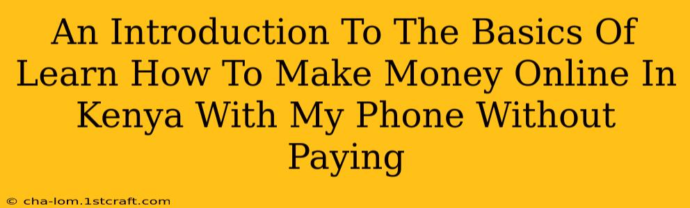 An Introduction To The Basics Of Learn How To Make Money Online In Kenya With My Phone Without Paying