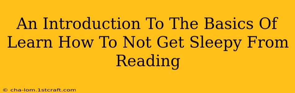 An Introduction To The Basics Of Learn How To Not Get Sleepy From Reading