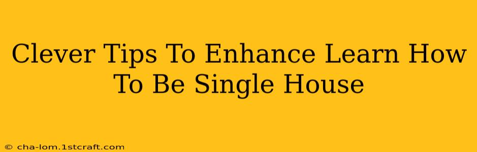 Clever Tips To Enhance Learn How To Be Single House