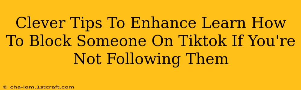 Clever Tips To Enhance Learn How To Block Someone On Tiktok If You're Not Following Them