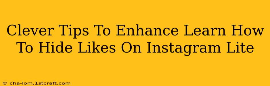 Clever Tips To Enhance Learn How To Hide Likes On Instagram Lite