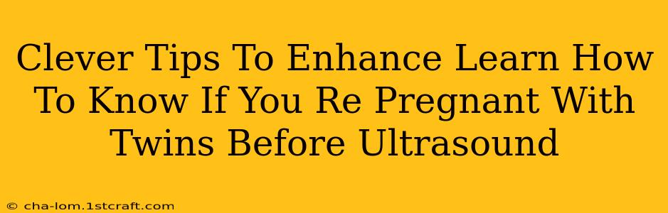 Clever Tips To Enhance Learn How To Know If You Re Pregnant With Twins Before Ultrasound