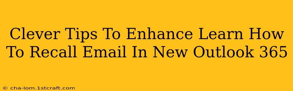 Clever Tips To Enhance Learn How To Recall Email In New Outlook 365