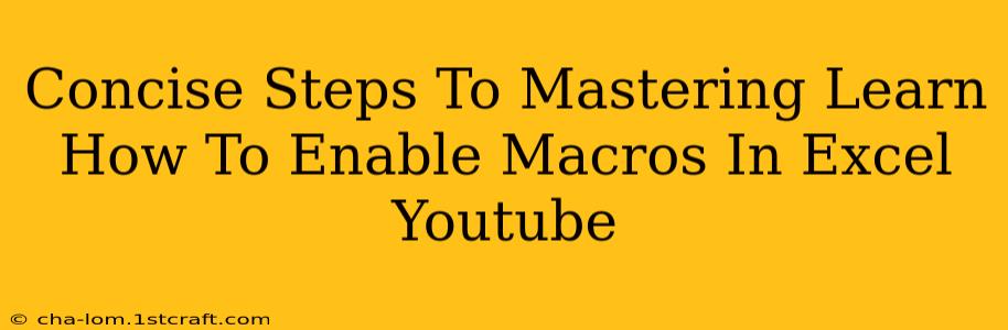 Concise Steps To Mastering Learn How To Enable Macros In Excel Youtube