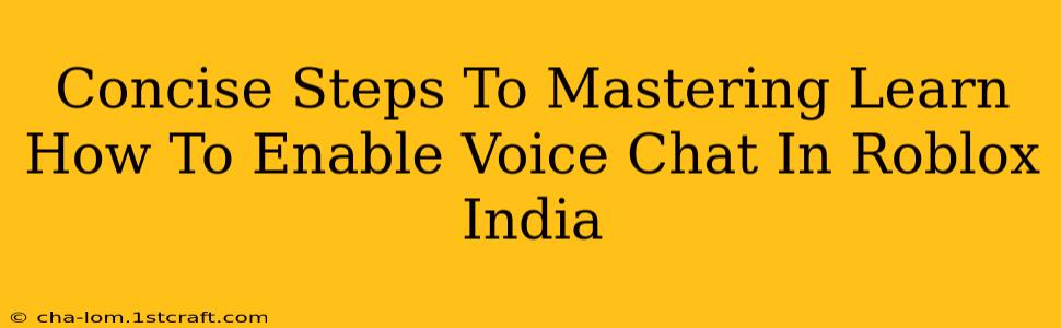 Concise Steps To Mastering Learn How To Enable Voice Chat In Roblox India