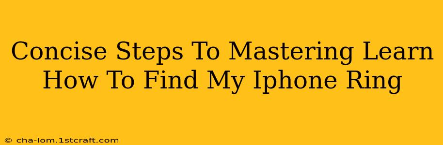 Concise Steps To Mastering Learn How To Find My Iphone Ring