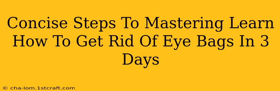 Concise Steps To Mastering Learn How To Get Rid Of Eye Bags In 3 Days