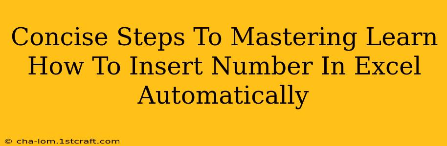 Concise Steps To Mastering Learn How To Insert Number In Excel Automatically