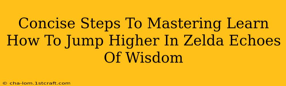 Concise Steps To Mastering Learn How To Jump Higher In Zelda Echoes Of Wisdom