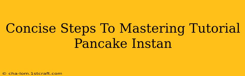 Concise Steps To Mastering Tutorial Pancake Instan