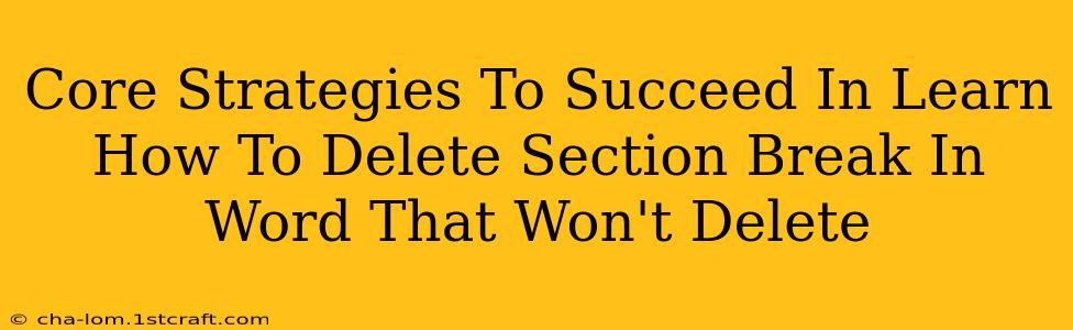 Core Strategies To Succeed In Learn How To Delete Section Break In Word That Won't Delete