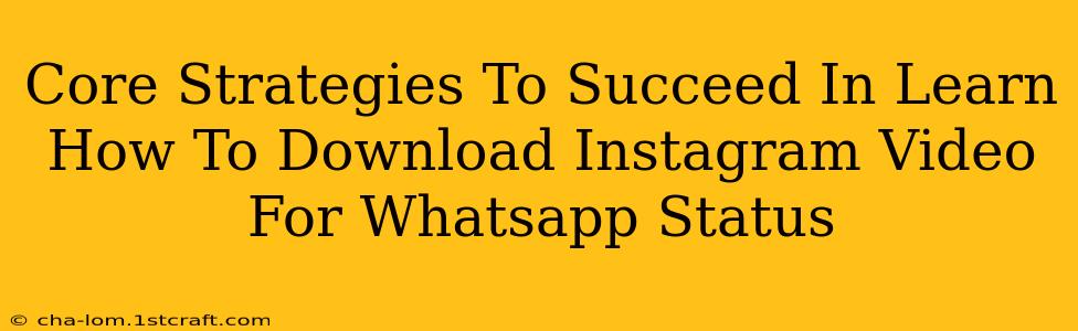 Core Strategies To Succeed In Learn How To Download Instagram Video For Whatsapp Status