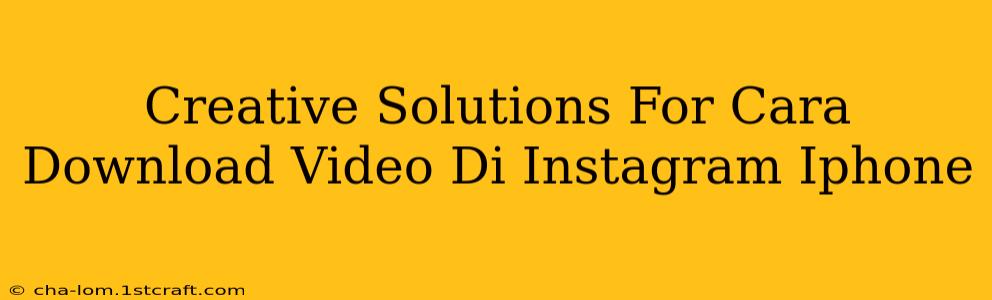 Creative Solutions For Cara Download Video Di Instagram Iphone