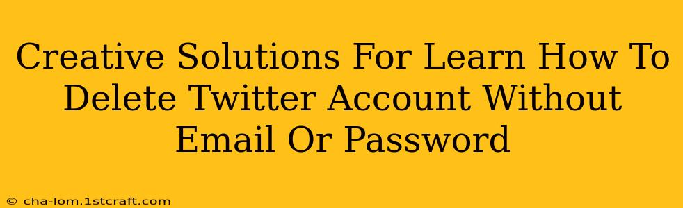 Creative Solutions For Learn How To Delete Twitter Account Without Email Or Password