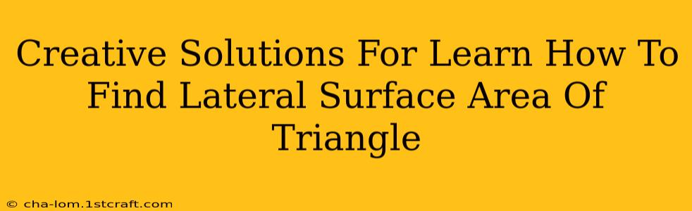 Creative Solutions For Learn How To Find Lateral Surface Area Of Triangle