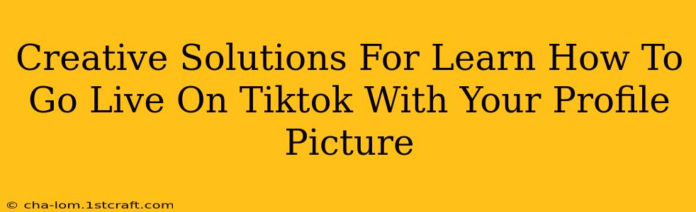 Creative Solutions For Learn How To Go Live On Tiktok With Your Profile Picture