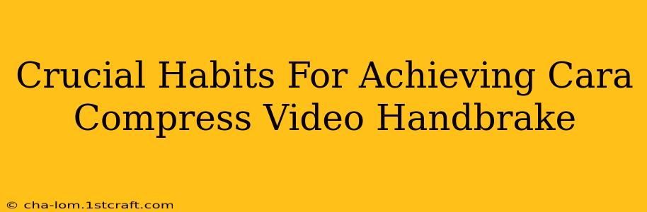 Crucial Habits For Achieving Cara Compress Video Handbrake