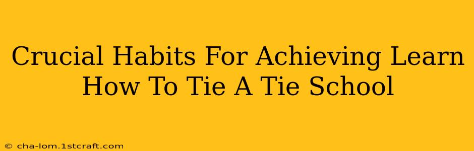 Crucial Habits For Achieving Learn How To Tie A Tie School