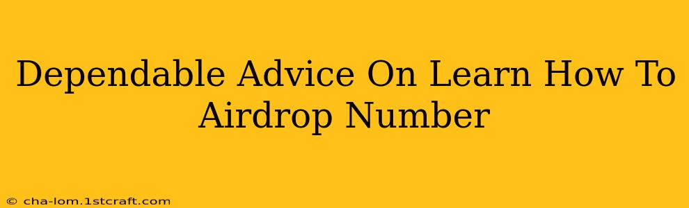 Dependable Advice On Learn How To Airdrop Number