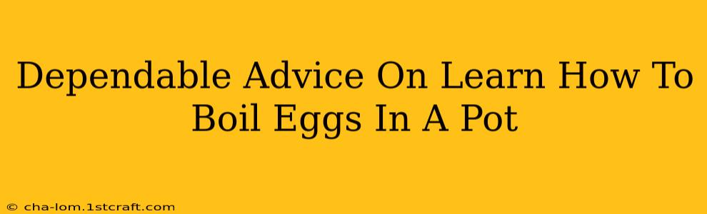 Dependable Advice On Learn How To Boil Eggs In A Pot