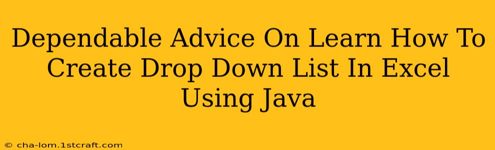 Dependable Advice On Learn How To Create Drop Down List In Excel Using Java