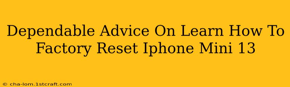 Dependable Advice On Learn How To Factory Reset Iphone Mini 13