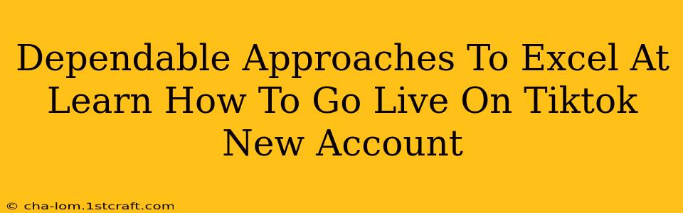 Dependable Approaches To Excel At Learn How To Go Live On Tiktok New Account