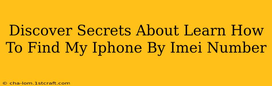 Discover Secrets About Learn How To Find My Iphone By Imei Number