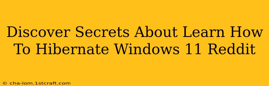 Discover Secrets About Learn How To Hibernate Windows 11 Reddit