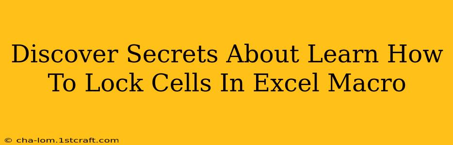 Discover Secrets About Learn How To Lock Cells In Excel Macro