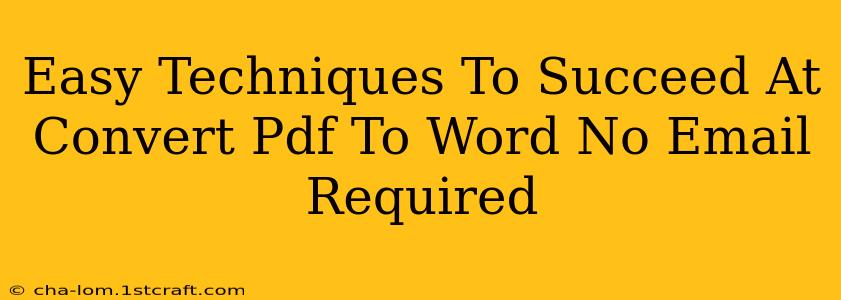 Easy Techniques To Succeed At Convert Pdf To Word No Email Required