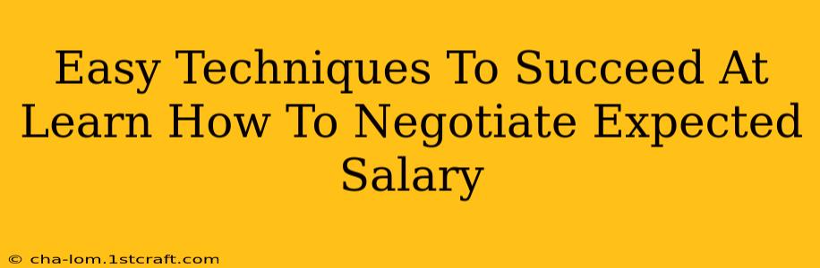 Easy Techniques To Succeed At Learn How To Negotiate Expected Salary