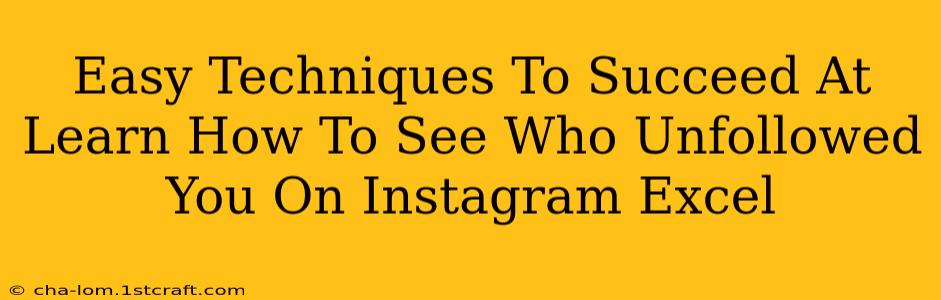 Easy Techniques To Succeed At Learn How To See Who Unfollowed You On Instagram Excel