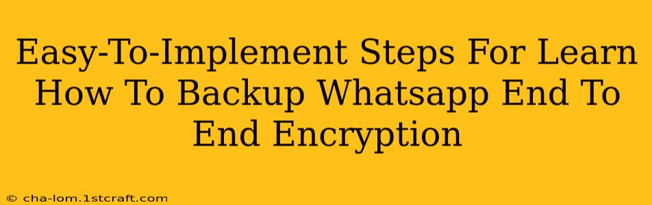 Easy-To-Implement Steps For Learn How To Backup Whatsapp End To End Encryption