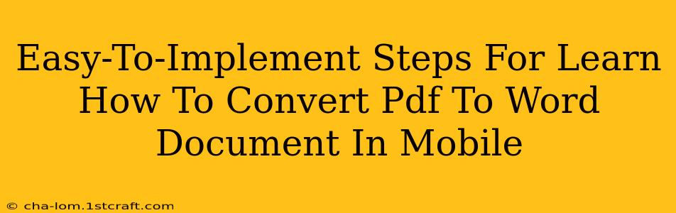 Easy-To-Implement Steps For Learn How To Convert Pdf To Word Document In Mobile