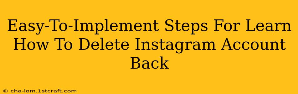 Easy-To-Implement Steps For Learn How To Delete Instagram Account Back