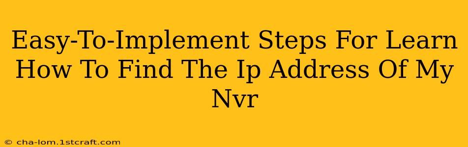 Easy-To-Implement Steps For Learn How To Find The Ip Address Of My Nvr