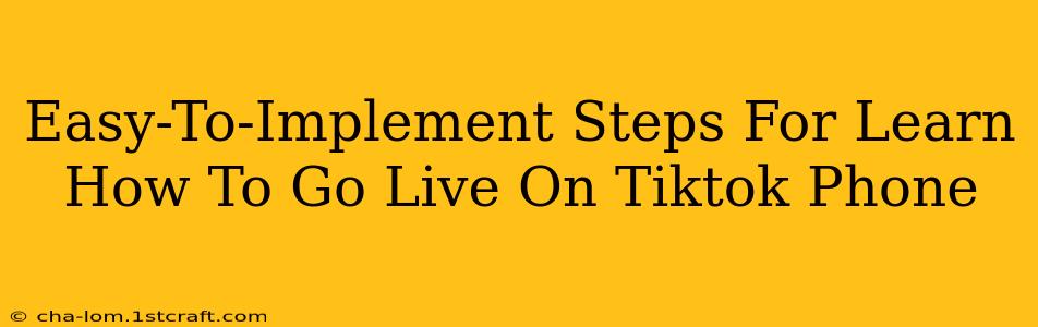 Easy-To-Implement Steps For Learn How To Go Live On Tiktok Phone