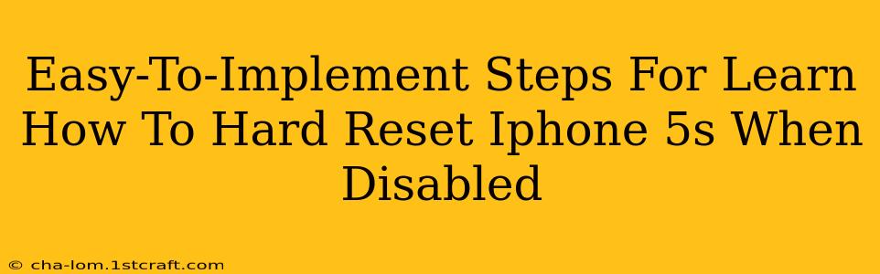 Easy-To-Implement Steps For Learn How To Hard Reset Iphone 5s When Disabled