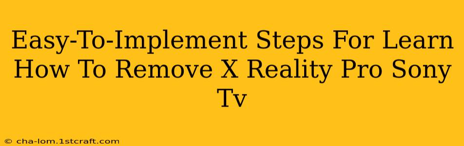 Easy-To-Implement Steps For Learn How To Remove X Reality Pro Sony Tv