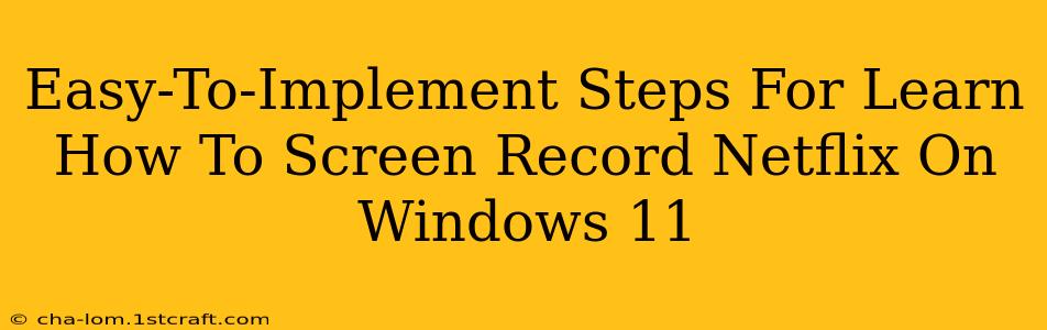 Easy-To-Implement Steps For Learn How To Screen Record Netflix On Windows 11