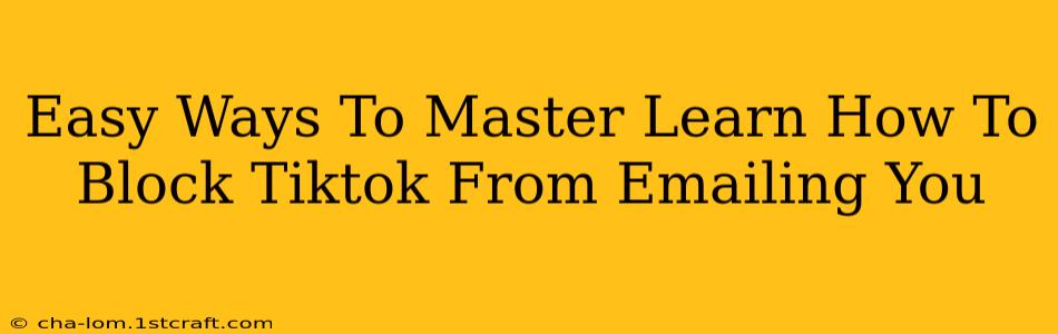 Easy Ways To Master Learn How To Block Tiktok From Emailing You