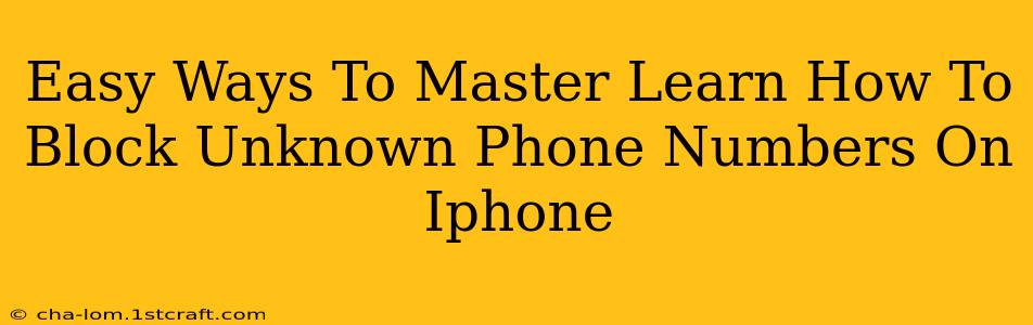 Easy Ways To Master Learn How To Block Unknown Phone Numbers On Iphone