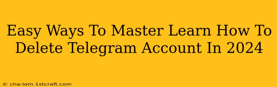 Easy Ways To Master Learn How To Delete Telegram Account In 2024